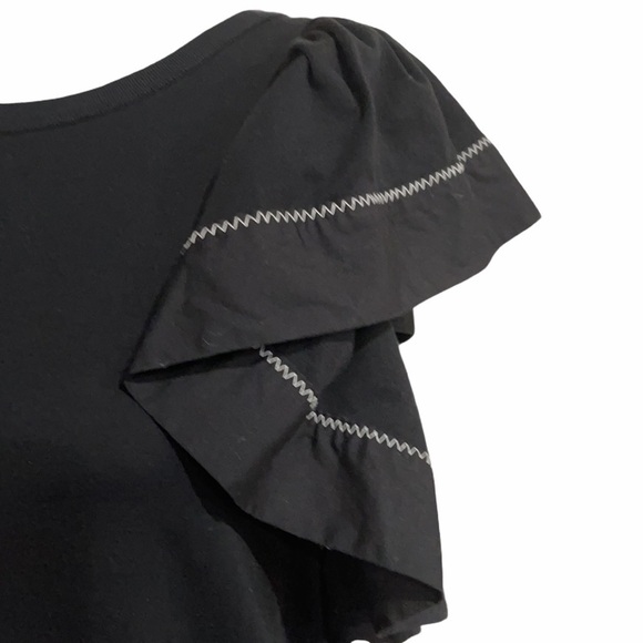 See by Chloe Cascading Ruffle Sleeve Dress SZ S Black - Picture 6 of 10
